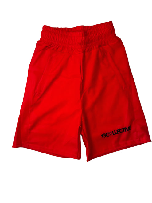 Red Double Lined Polyester Shorts