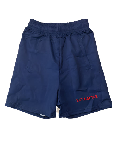 Navy Double Lined Polyester Shorts