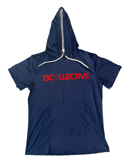 Adult Short Sleeve Hooded Navy Shirt