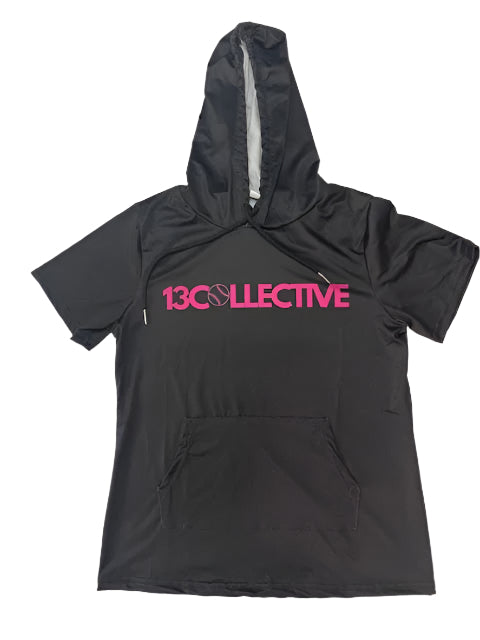 Short Sleeve Hooded Black Shirt