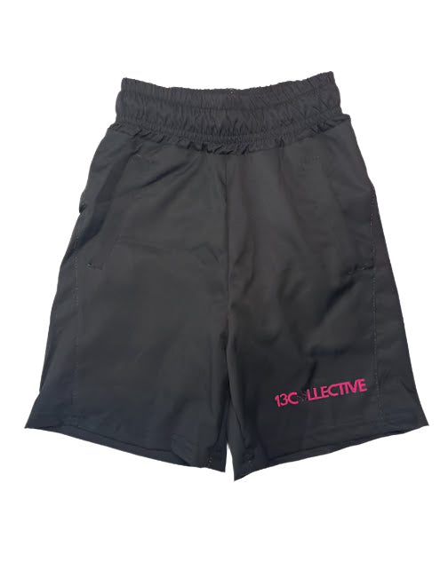 Black Double Lined Polyester Shorts